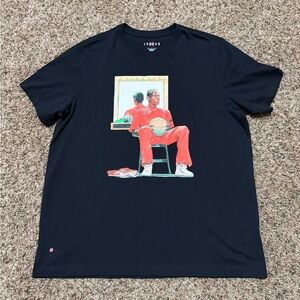 Nike Air Jordan Flight Artist Series By Jacob Rochester Black T-Shirt  Size XL.